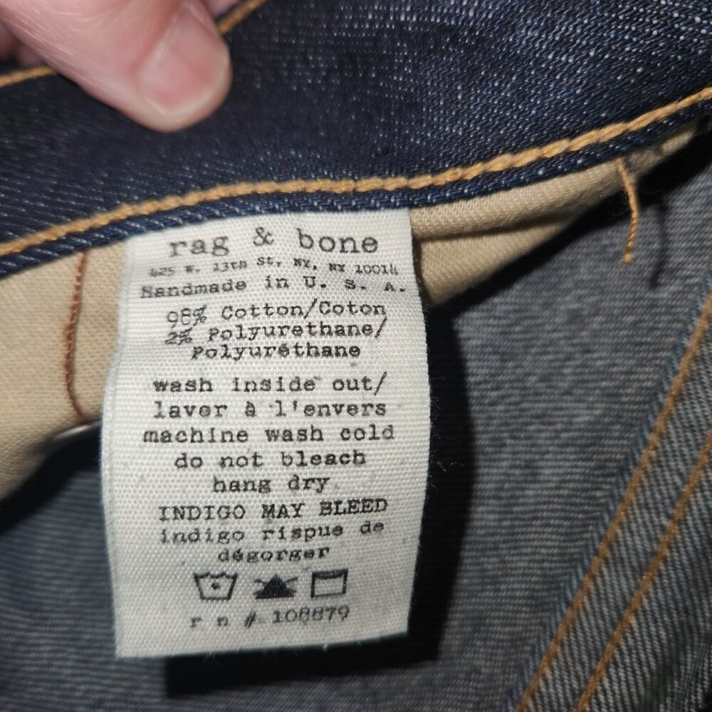 Rag & Bone Skinny Selvedge Raw Denim Jeans – Made in USA 👖✨26x31, EUC $279 MSRP - Picture 11 of 12